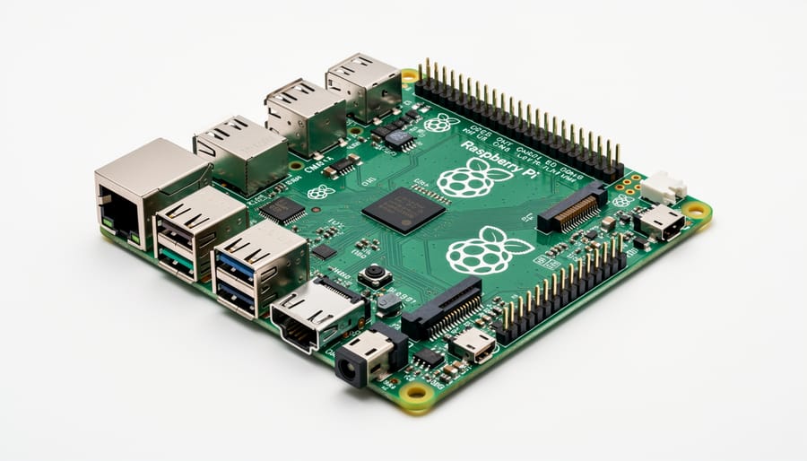 Official Raspberry Pi CM4 IO Board with Compute Module 4 installed showing ports and connections