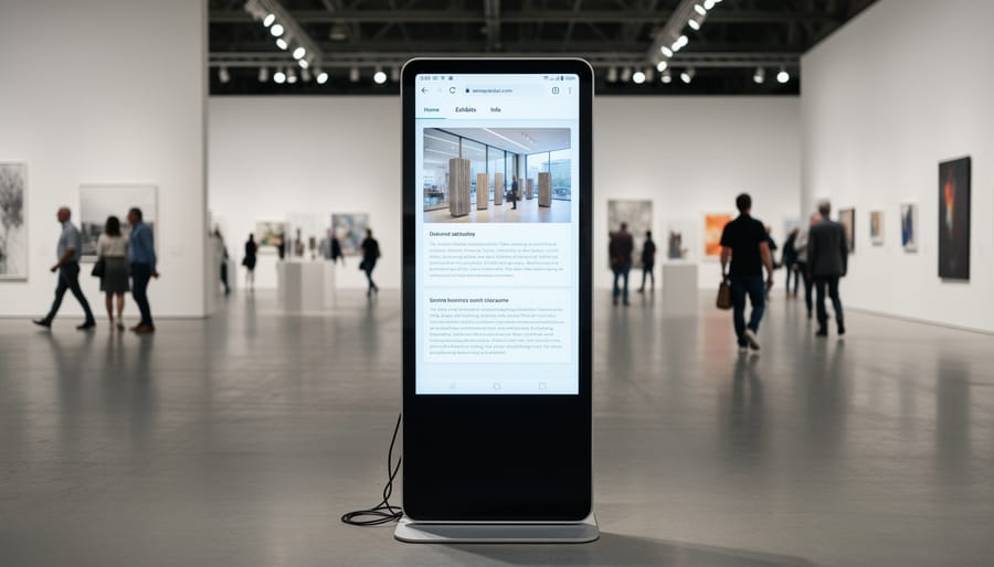 Raspberry Pi system running in a dim exhibition-like setting with monitor illumination and neatly routed cables