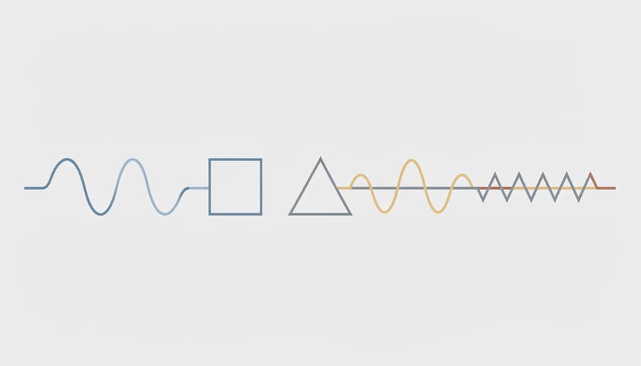 Glowing light trails suggesting a smooth periodic waveform with Raspberry Pi hardware in the background
